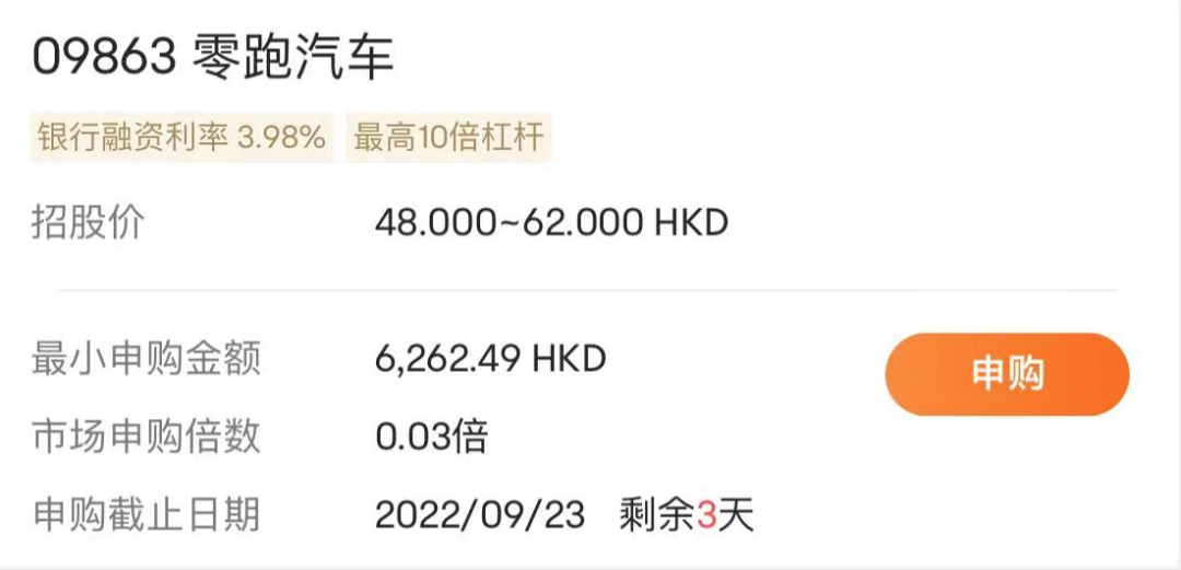 「零跑汽车什么时候上市」预计于9月29日在香港联交所上市(股票代码9863)