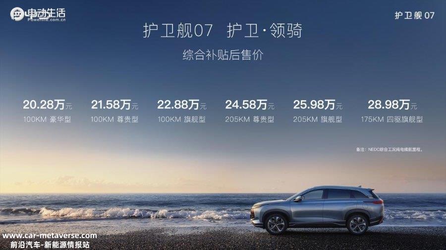比亚迪海洋网又添重磅车型 护卫舰07正式上市售20.28万元起