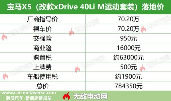 宝马X5油电混合2022款报价多少？宝马X5混动落地价明细