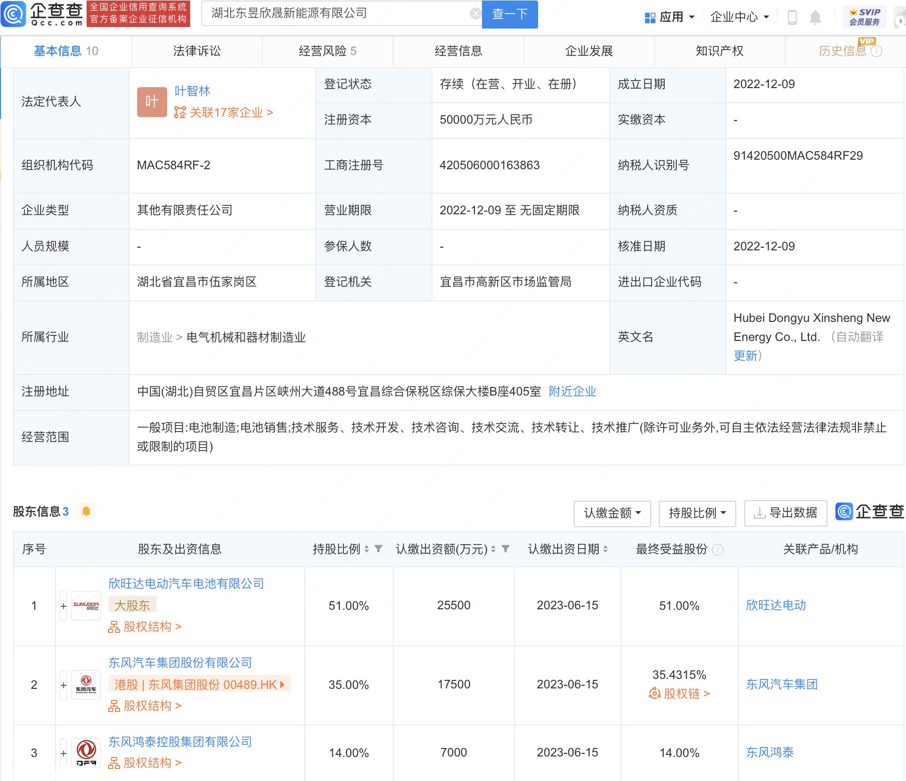 湖北东宇鑫盛新能源有限公司成立