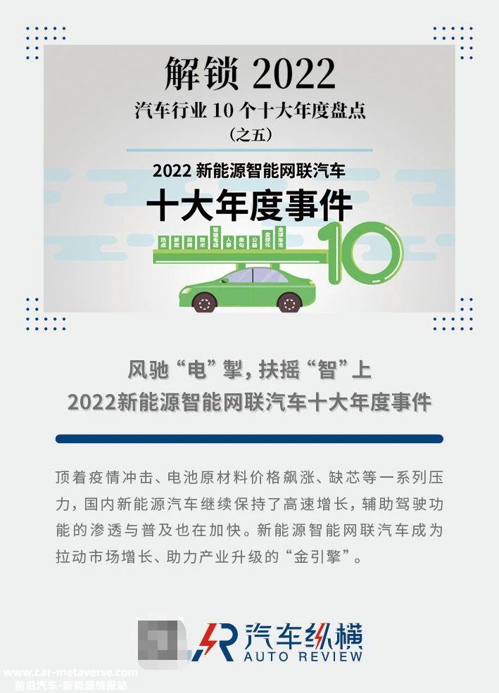 022年国内新能源智能网络汽车领域十大事件'