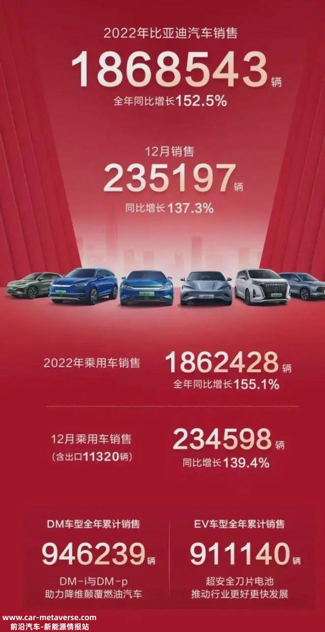022年,哪些新能源汽车公司对销售做出最大贡献?'
