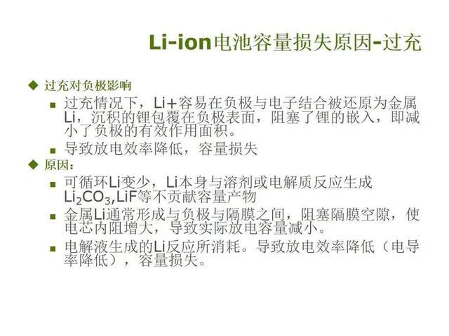 【干货】锂电池容量损失原因分类讲授