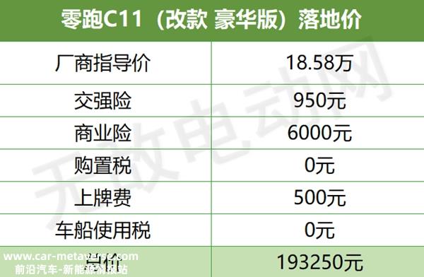 零跑SUV纯电动汽车价格，零跑纯电动SUV落地价多少