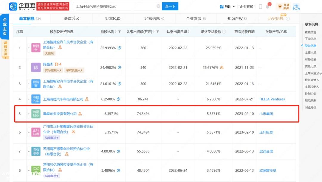 小米入股线控底盘生产商千顾科技