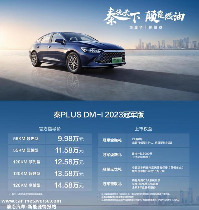 比亚迪秦PLUS DM-i冠军版起售低于10万，是大幅减配了吗？