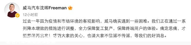 威马汽车“像动物一样生活”还有机会翻身吗?