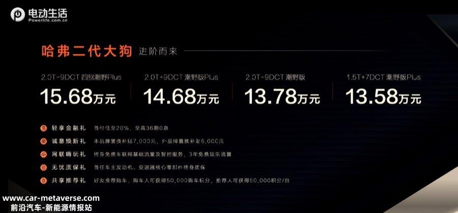 带电的轻越野！哈弗二代大狗正式上市售价16.28万起