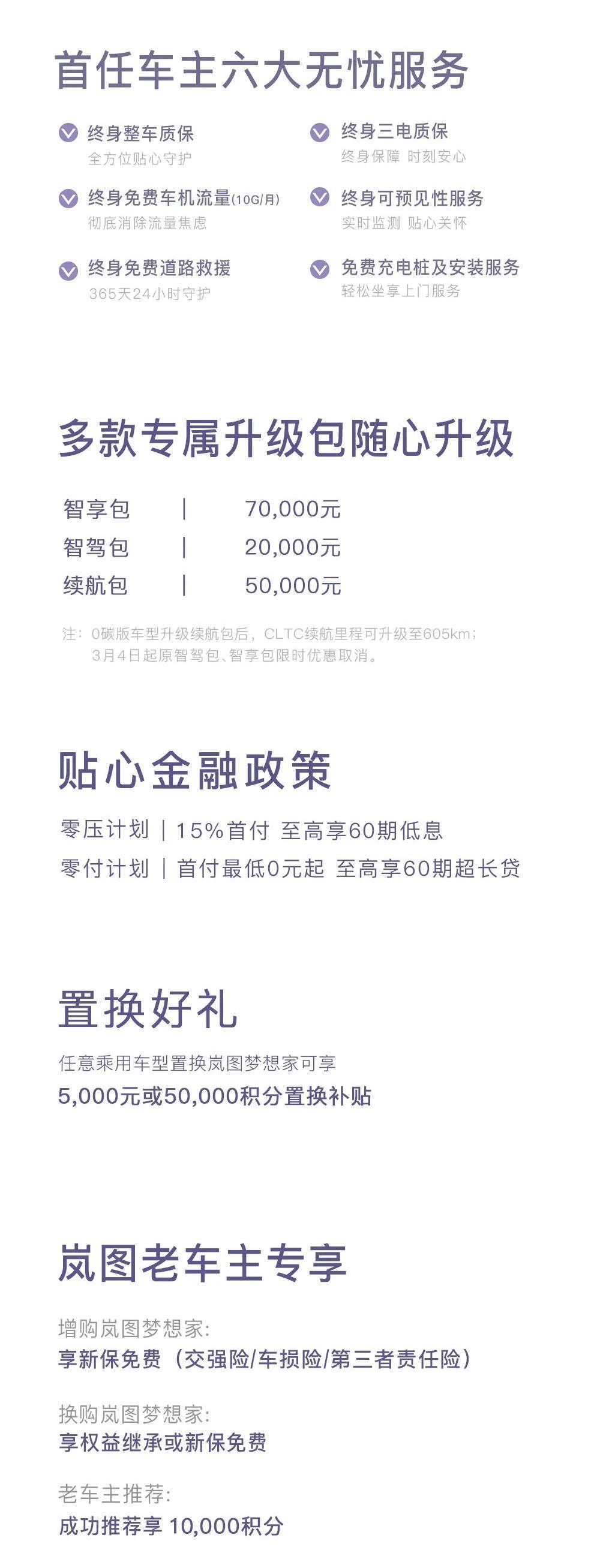 限时4万元补贴 岚图梦想家32.99万元起售