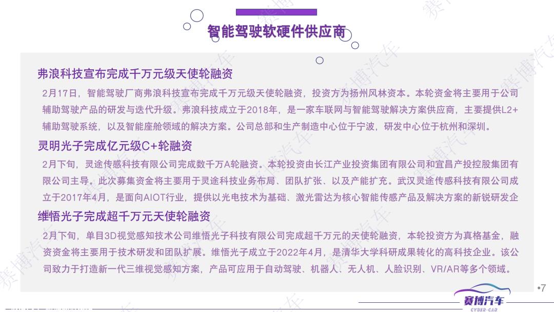023年2月智能车轨投融资概况要点'