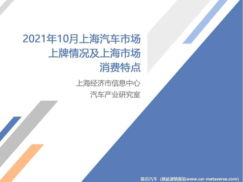 【地方市场】2021年10月份上海汽车市场分析