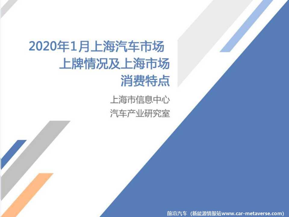 【地方市场】2020年1月份上海汽车市场分析