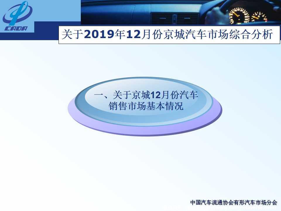 【地方市场】2019年12月份京城汽车市场综合分析