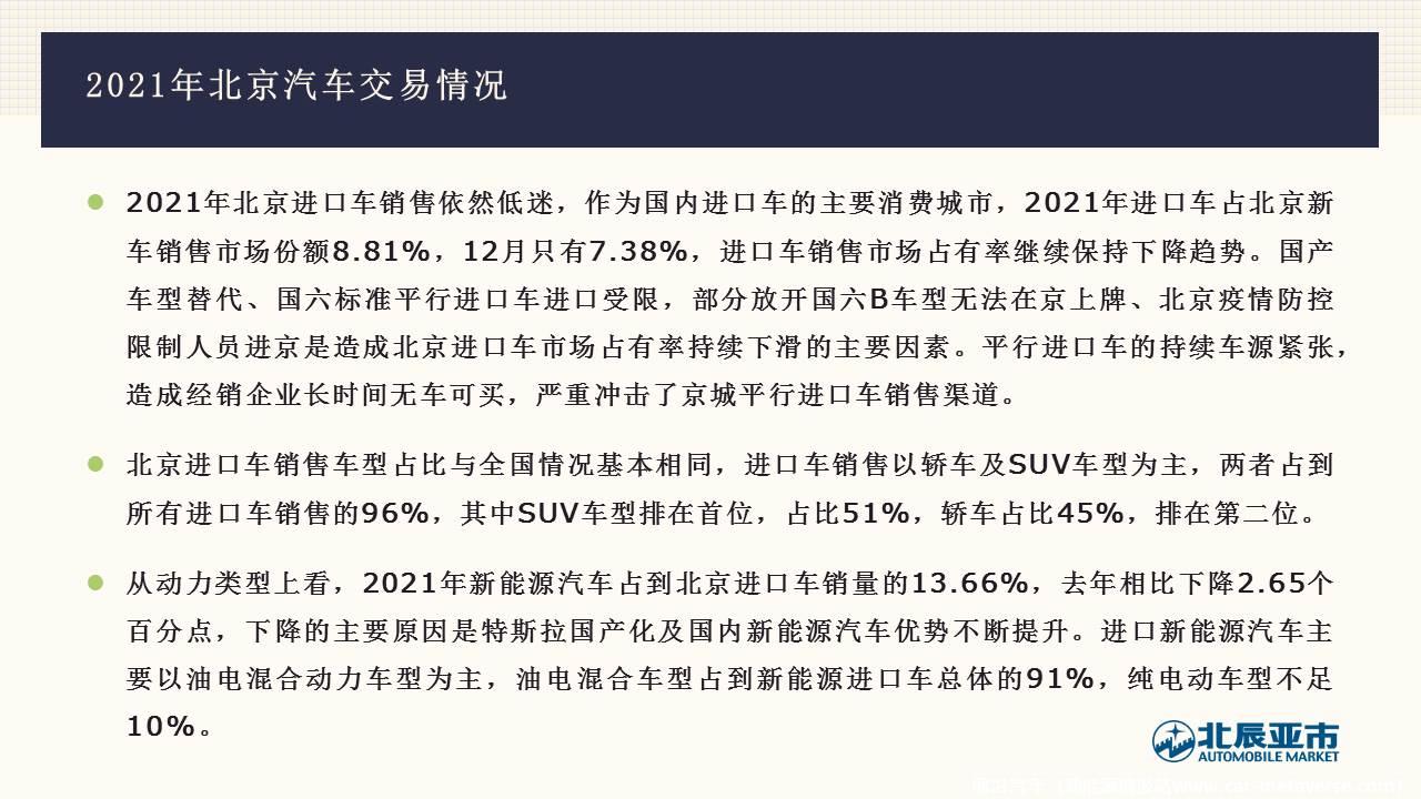 【地方市场】2021年12月份北京汽车市场分析