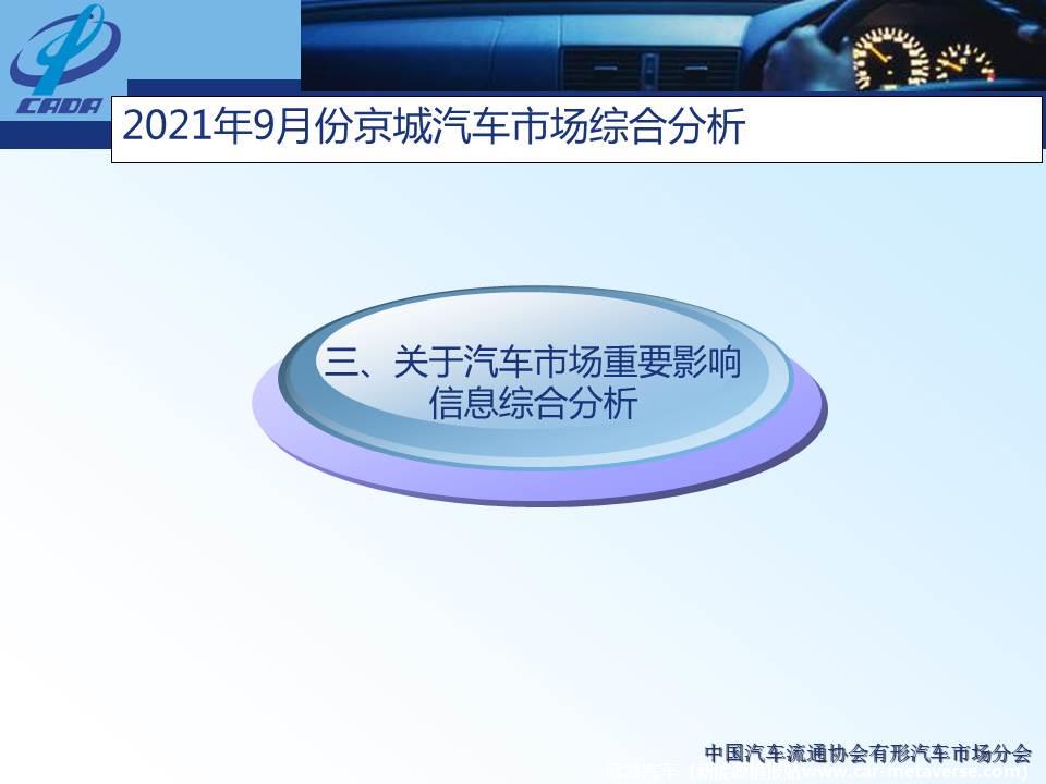 【地方市场】2021年9月份京城汽车市场综合分析