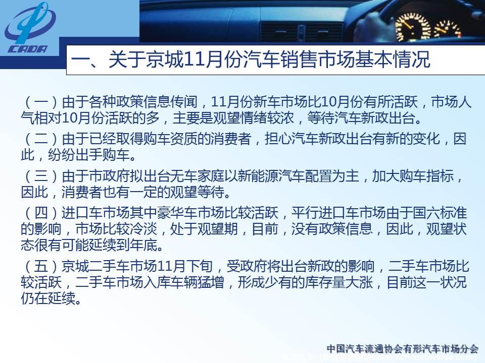 【地方市场】2020年11月份京城汽车市场综合分析