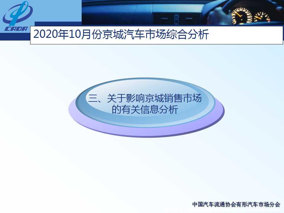 【地方市场】2020年10月份京城汽车市场综合分析