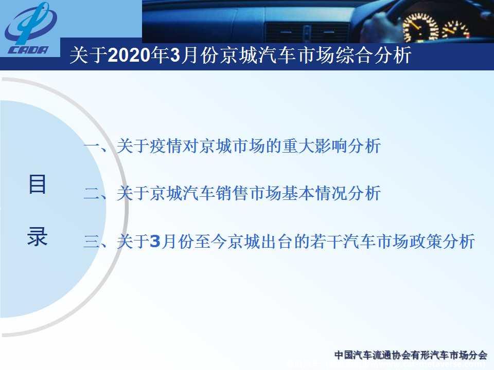 【地方市场】2020年3月份京城汽车市场综合分析