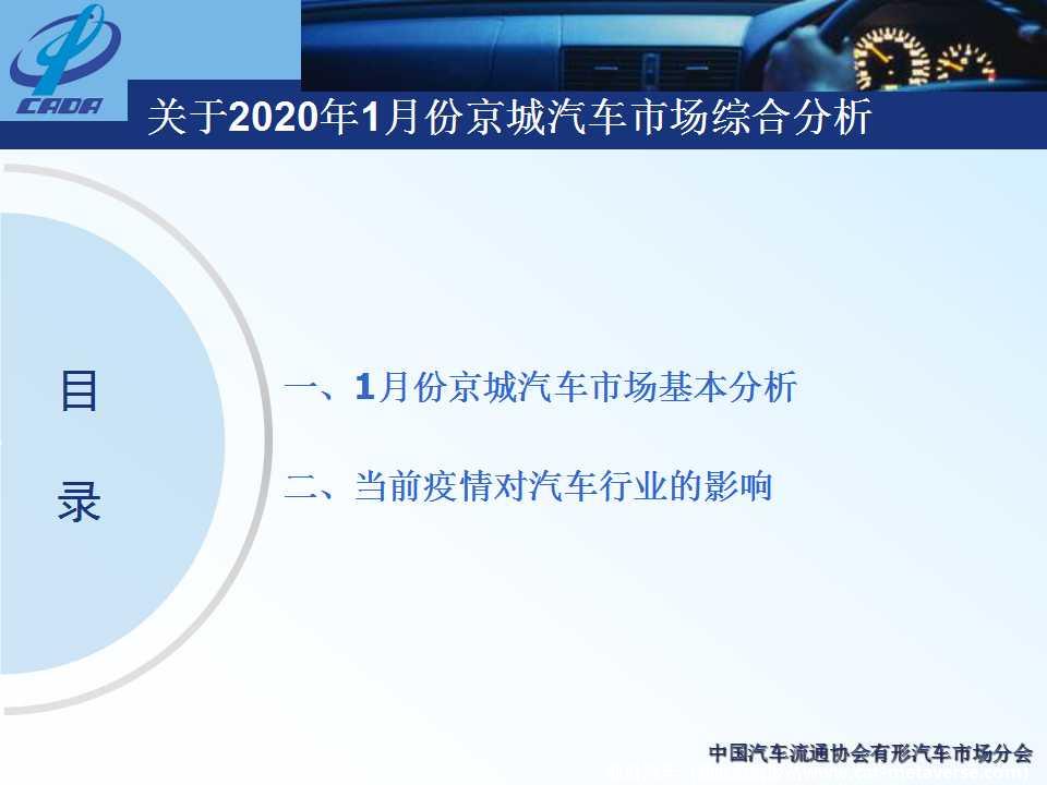 【地方市场】2020年1月份京城汽车市场综合分析
