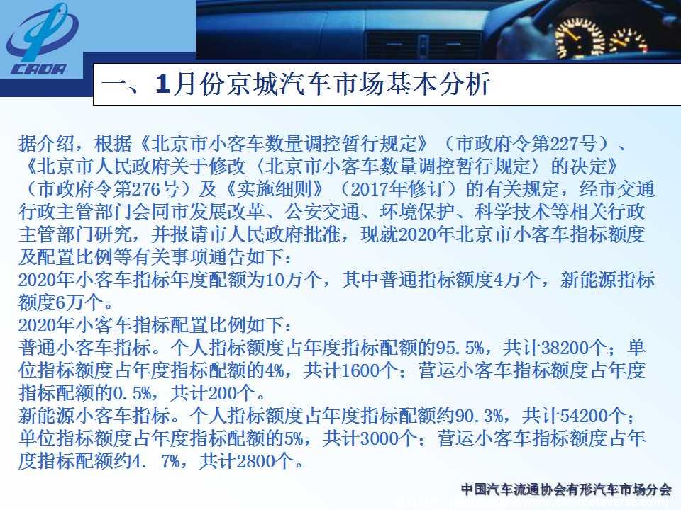 【地方市场】2020年1月份京城汽车市场综合分析