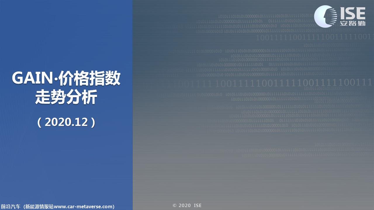 【价格指数】GAIN价格指数分析（2020-12月)