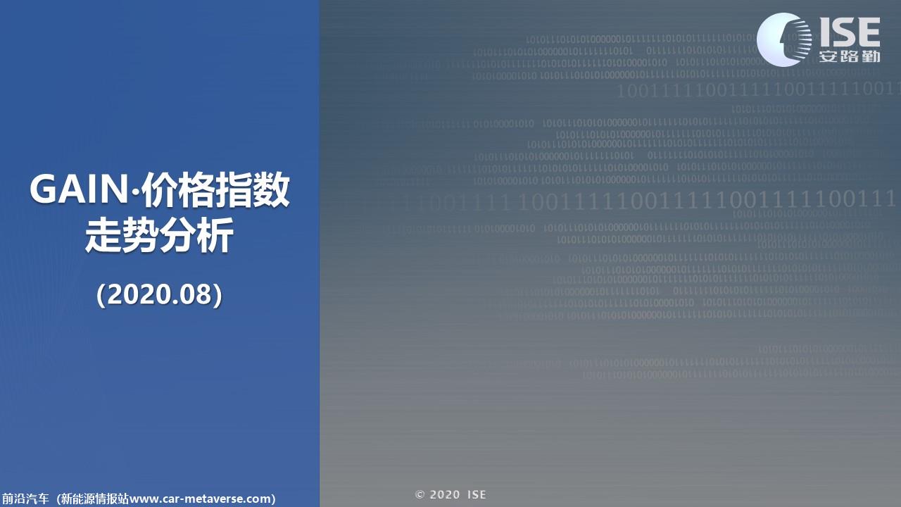 【价格指数】GAIN价格指数分析（2020-8月)