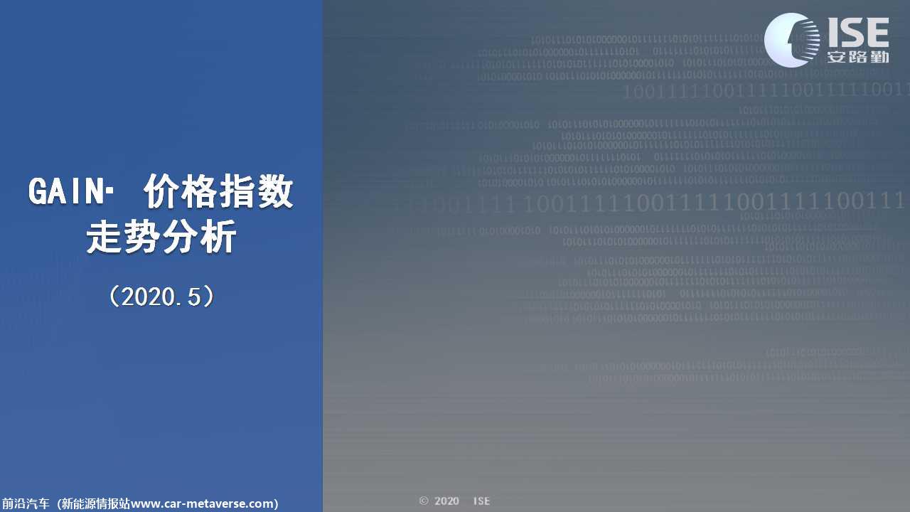 【价格指数】GAIN价格指数分析（2020-5月)