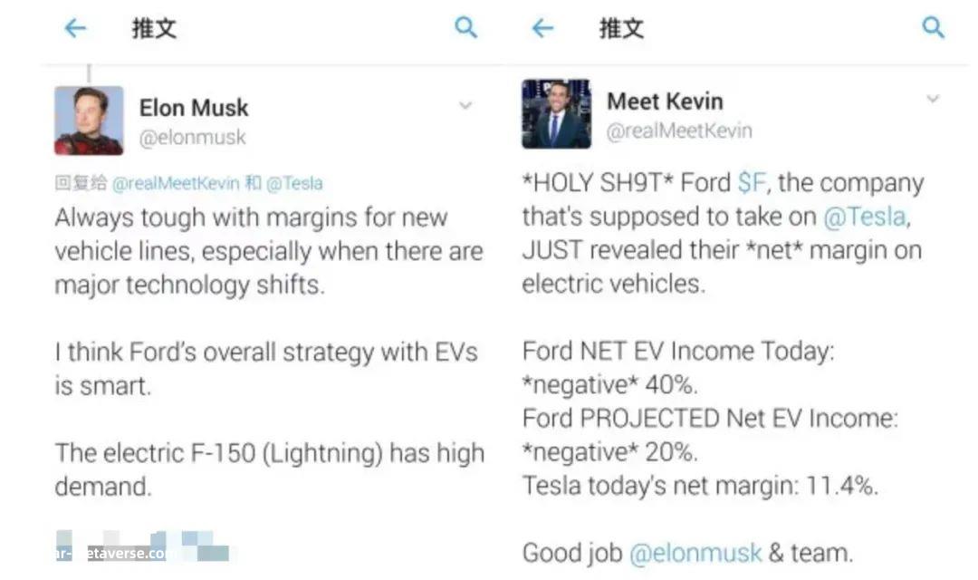 马斯克称赞全电动汽车F150 传统汽车制造商福特Lightn