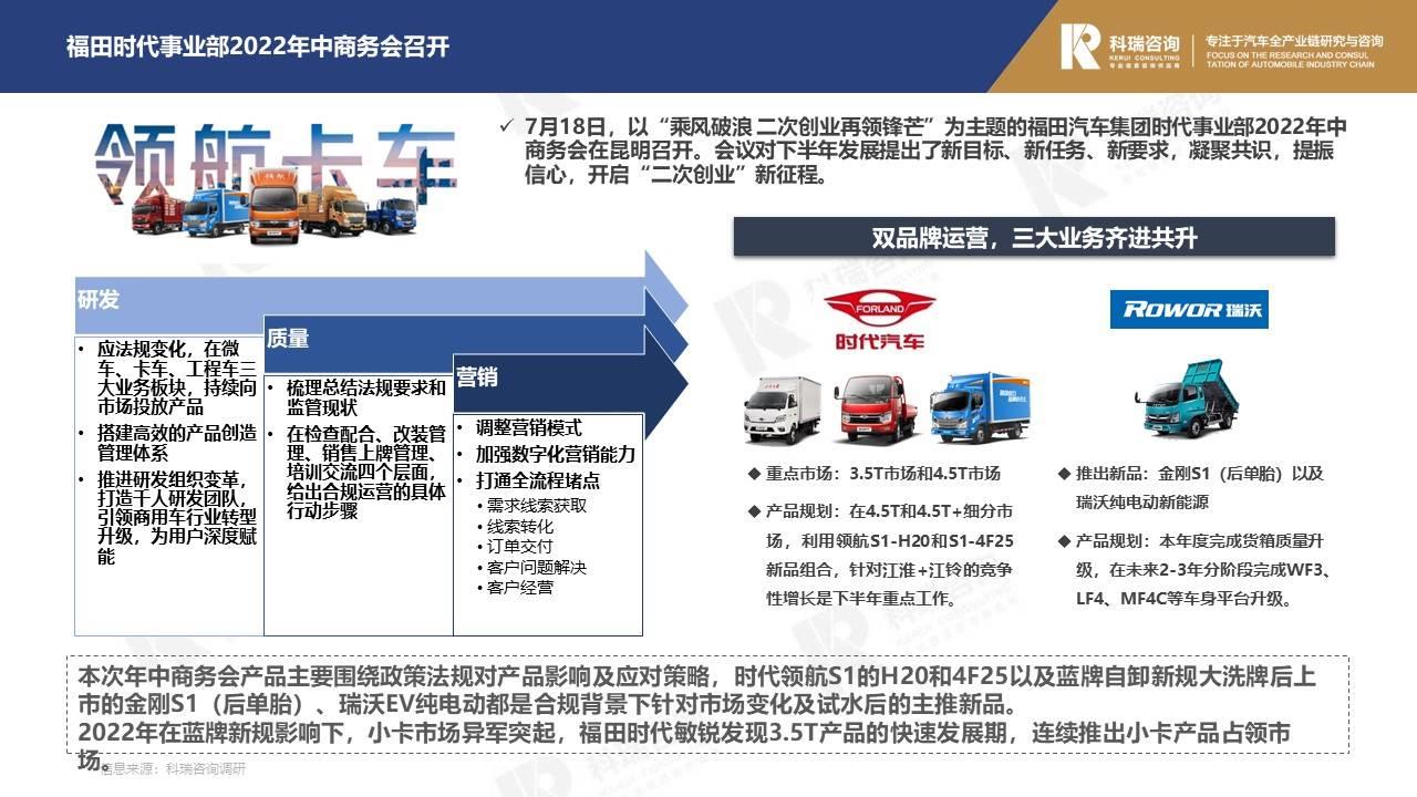 【商用车月报】2022年7月轻型商用车市场预测研究报告