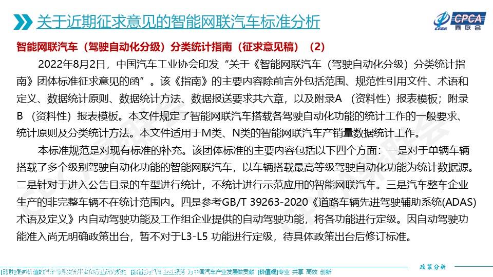 【政策综述】关于近期征求意见的智能网联汽车标准分析