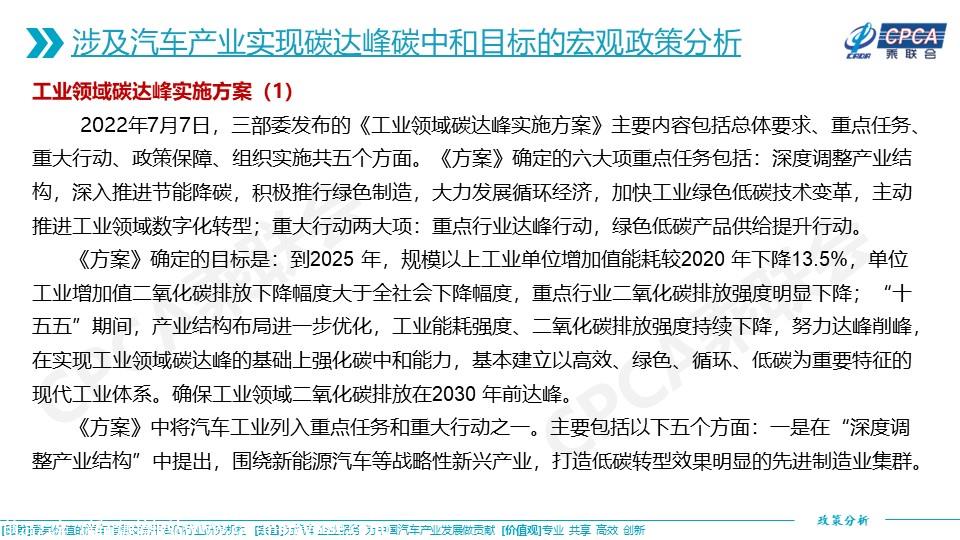 【政策综述】关于促进汽车产业实现碳达峰碳中和目标相关政策的分析及建议