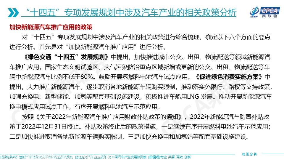 【政策综述】十四五专项发展规划涉及的汽车相关政策分析及建议