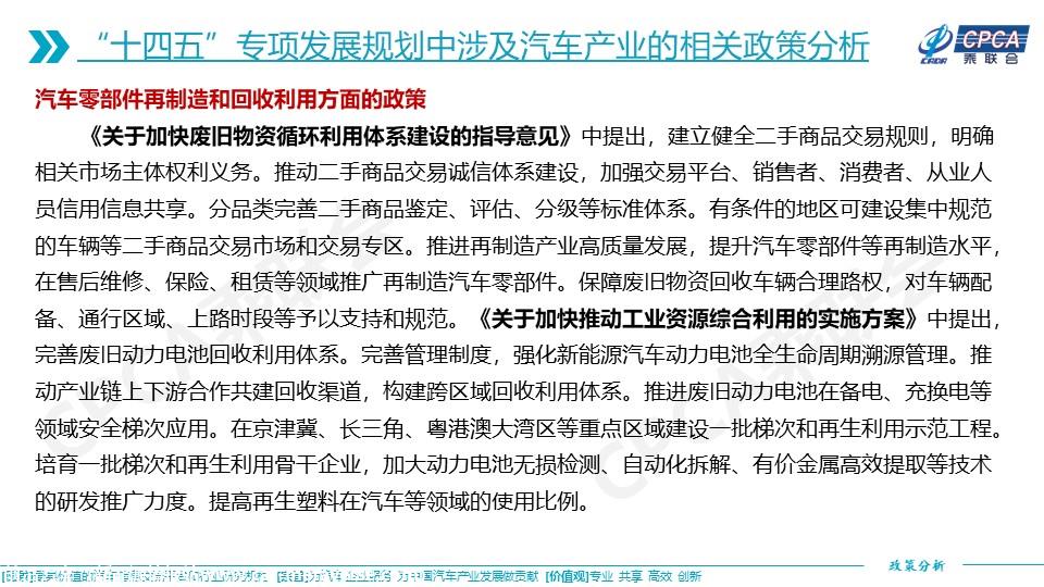【政策综述】十四五专项发展规划涉及的汽车相关政策分析及建议