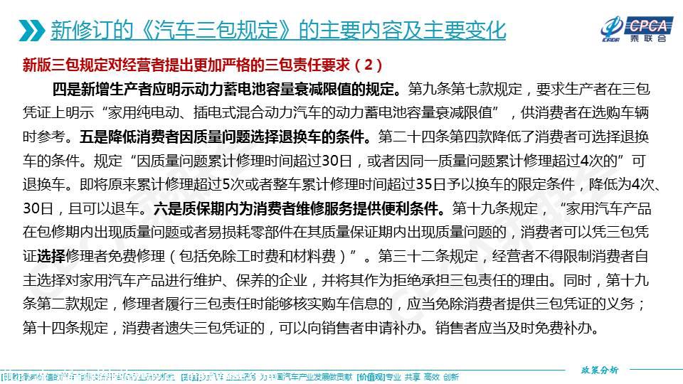 【政策综述】关于《家用汽车产品修理、更换、退货责任规定》政策的分析