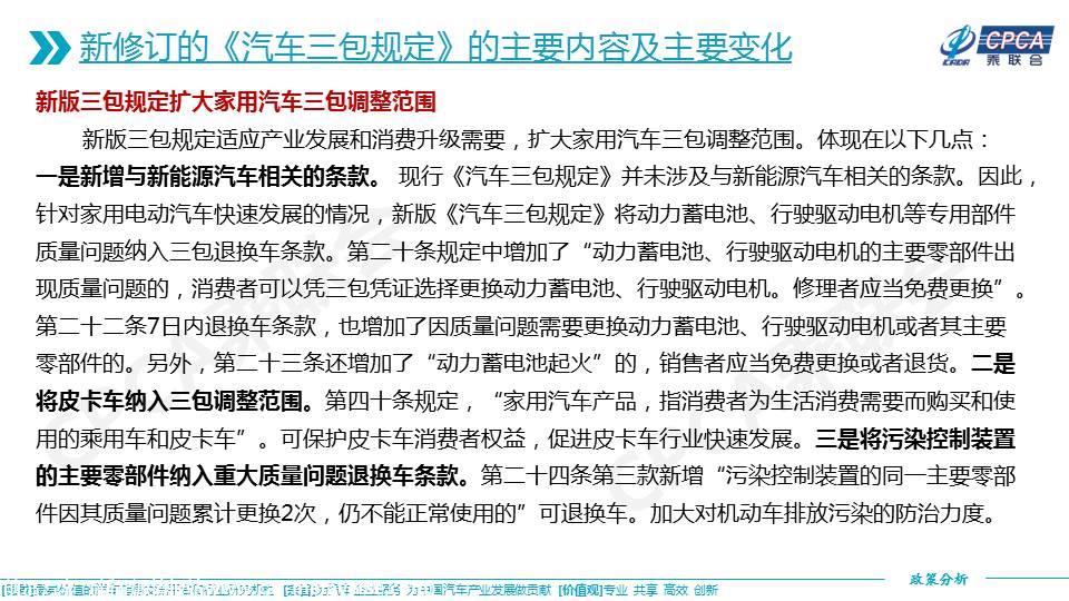 【政策综述】关于《家用汽车产品修理、更换、退货责任规定》政策的分析