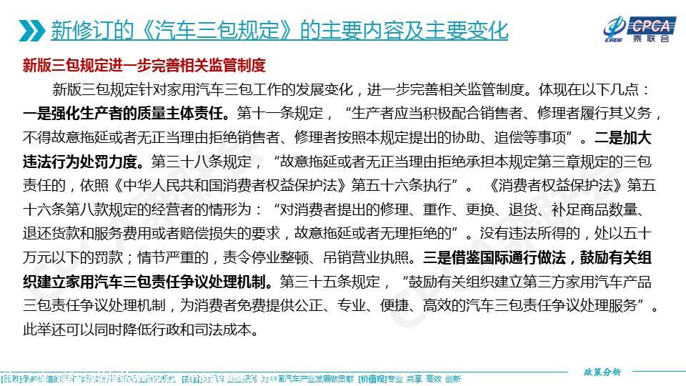 【政策综述】关于《家用汽车产品修理、更换、退货责任规定》政策的分析