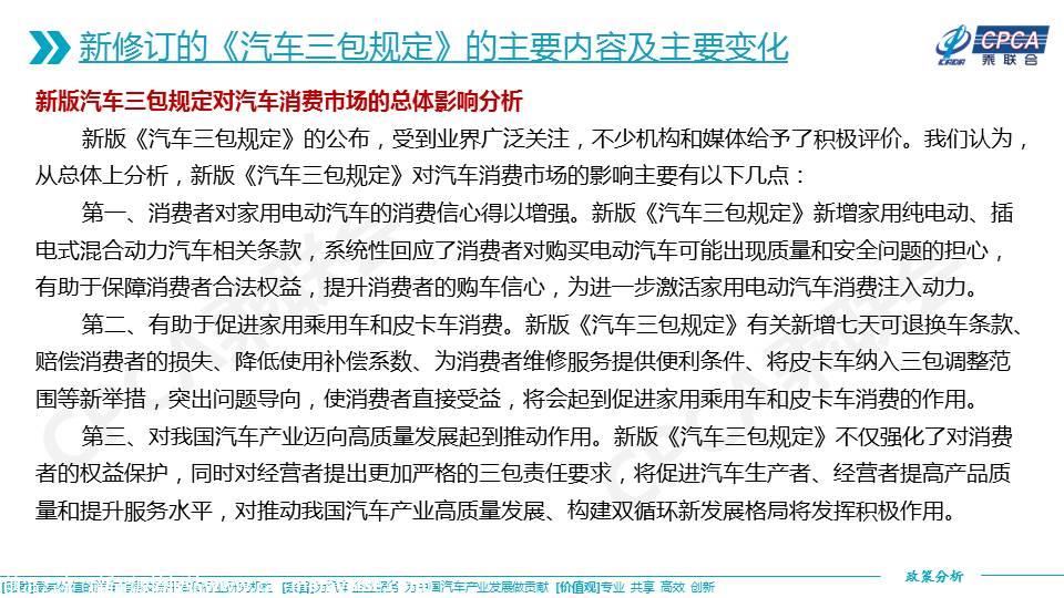 【政策综述】关于《家用汽车产品修理、更换、退货责任规定》政策的分析