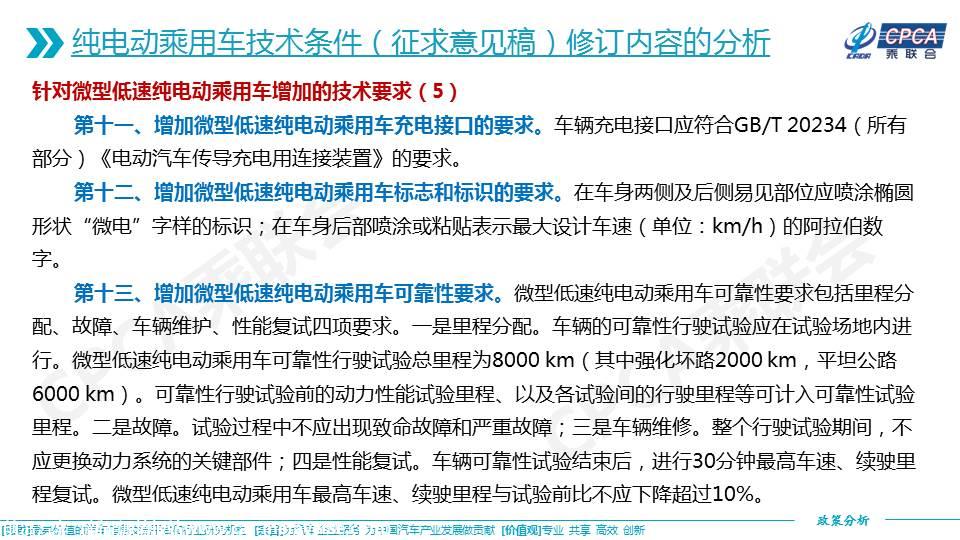 【政策综述】关于推荐性国家标准《纯电动乘用车技术条件（征求意见稿）》的分析