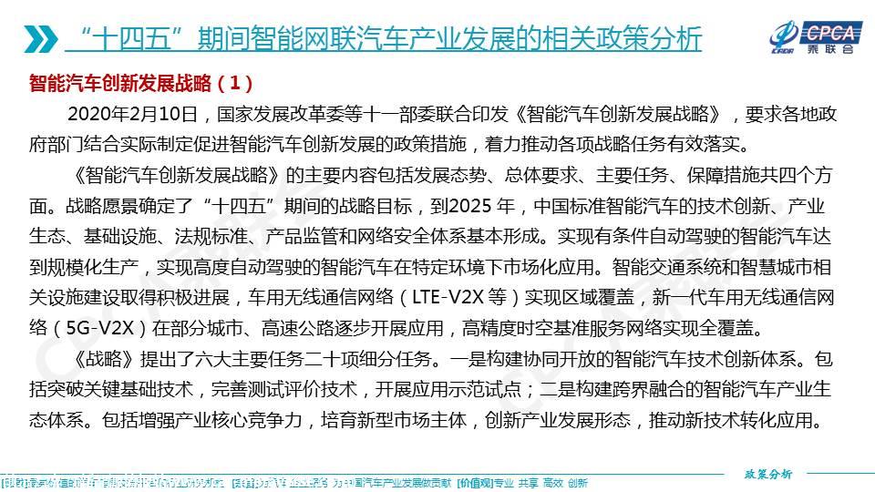 【政策综述】关于“十四五”智能网联汽车产业发展相关政策分析及建议