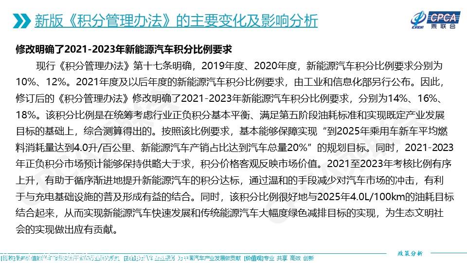 【政策综述】关于新版乘用车行业平均燃料消耗量与新能源汽车积分并行管理办法的分析