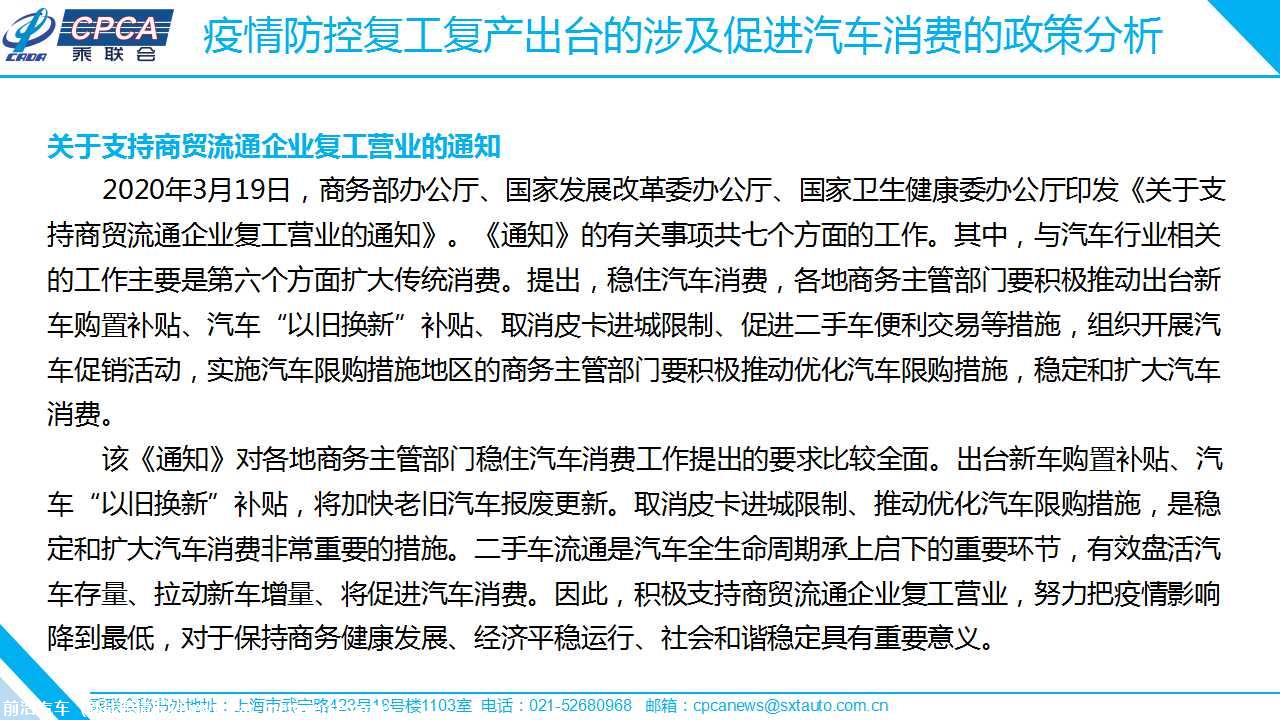 【政策综述】疫情影响下鼓励汽车消费相关政策的分析及建议