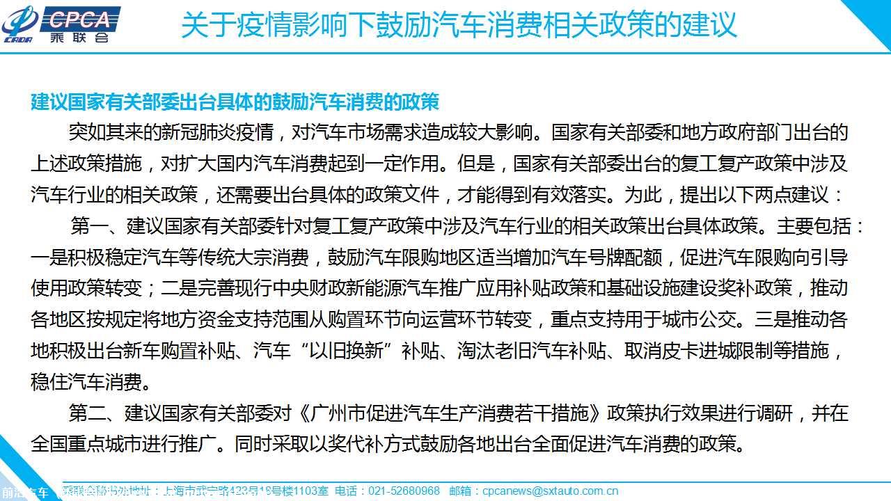 【政策综述】疫情影响下鼓励汽车消费相关政策的分析及建议