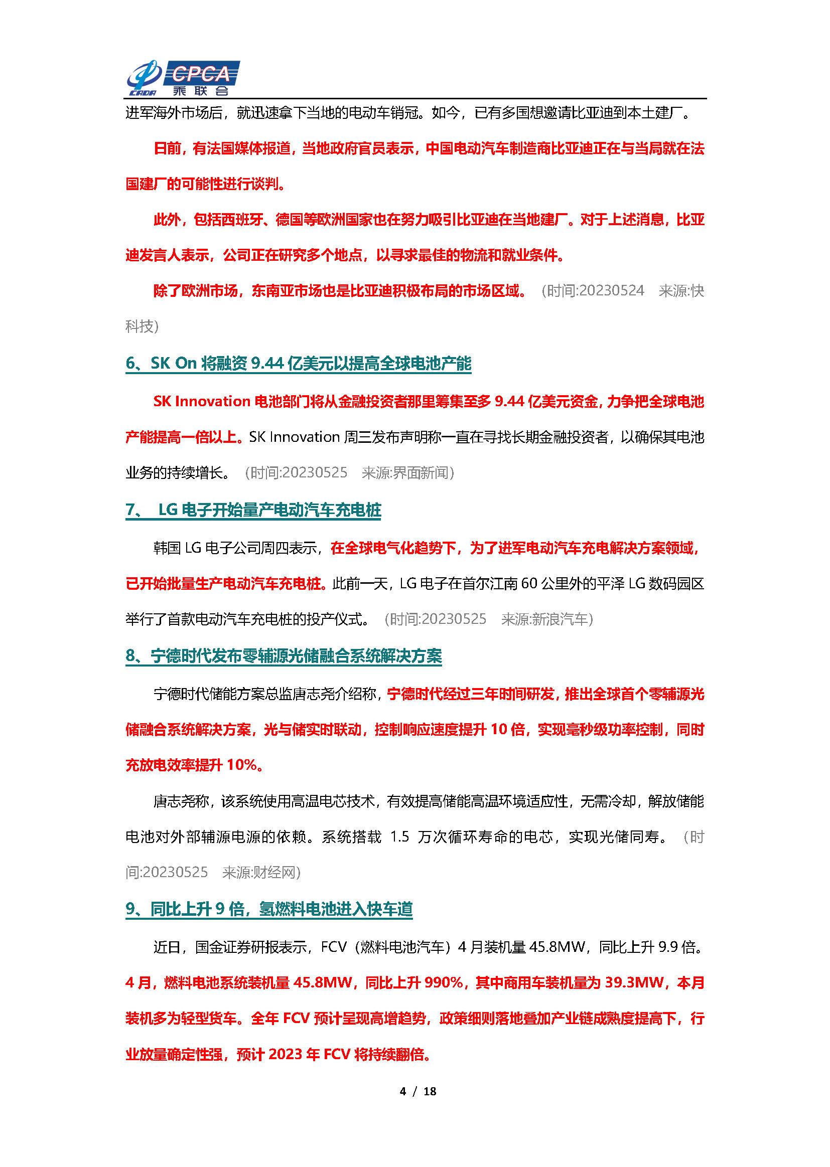 【新能源周报】乘联会新能源汽车行业信息周报(2023年5月22日-5月28日)