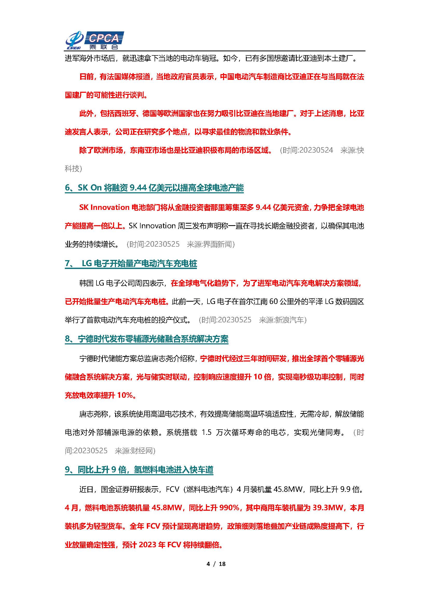【新能源周报】乘联会新能源汽车行业信息周报(2023年5月22日-5月28日)