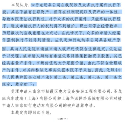 另一个造车新势力被申请破产!
