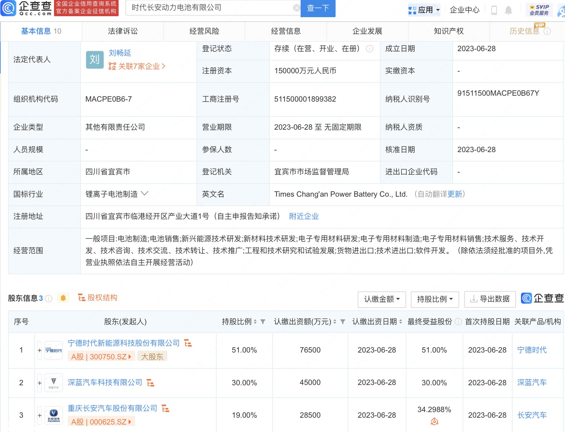 长安电力电池有限公司成立