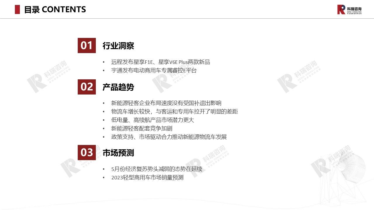 【商用车月报】2023年6月轻型商用车市场预测研究报告