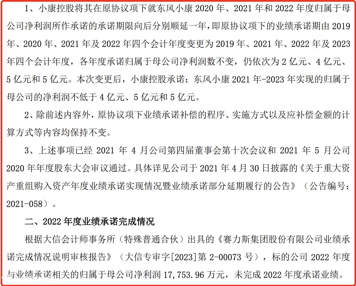 赛力斯预计2023年上半年归母净亏损17