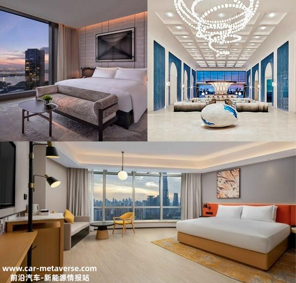 上左：深圳康莱德酒店 上右：海南土福湾缦慕度假村，希尔顿启缤精选酒店 下:上海陆家嘴新梅希尔顿花园酒店