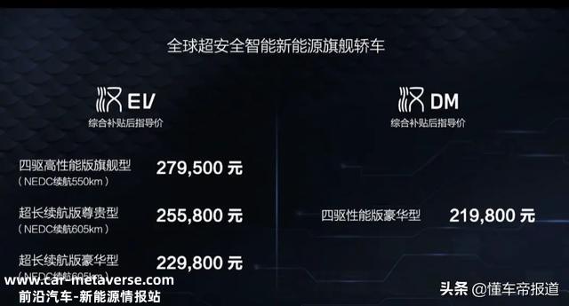 新车 | 比亚迪汉EV/DM正式上市 售价有惊喜